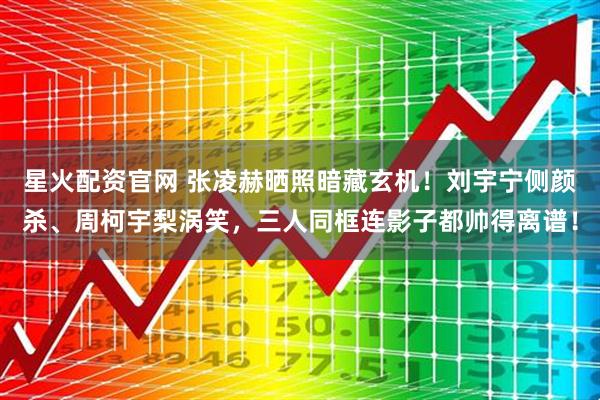 星火配资官网 张凌赫晒照暗藏玄机!刘宇宁侧颜杀、周柯宇梨涡笑,三人同框连影子都帅得离谱!