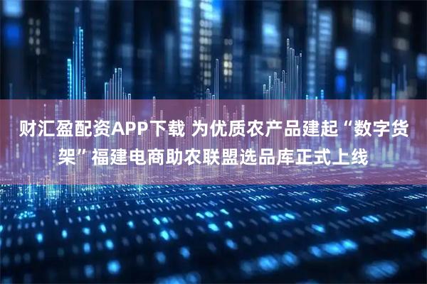 财汇盈配资APP下载 为优质农产品建起“数字货架”福建电商助农联盟选品库正式上线