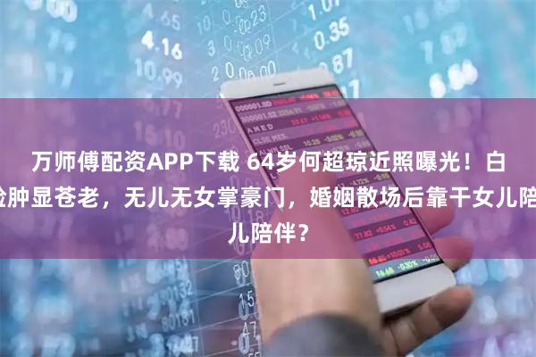 万师傅配资APP下载 64岁何超琼近照曝光！白发脸肿显苍老，无儿无女掌豪门，婚姻散场后靠干女儿陪伴？